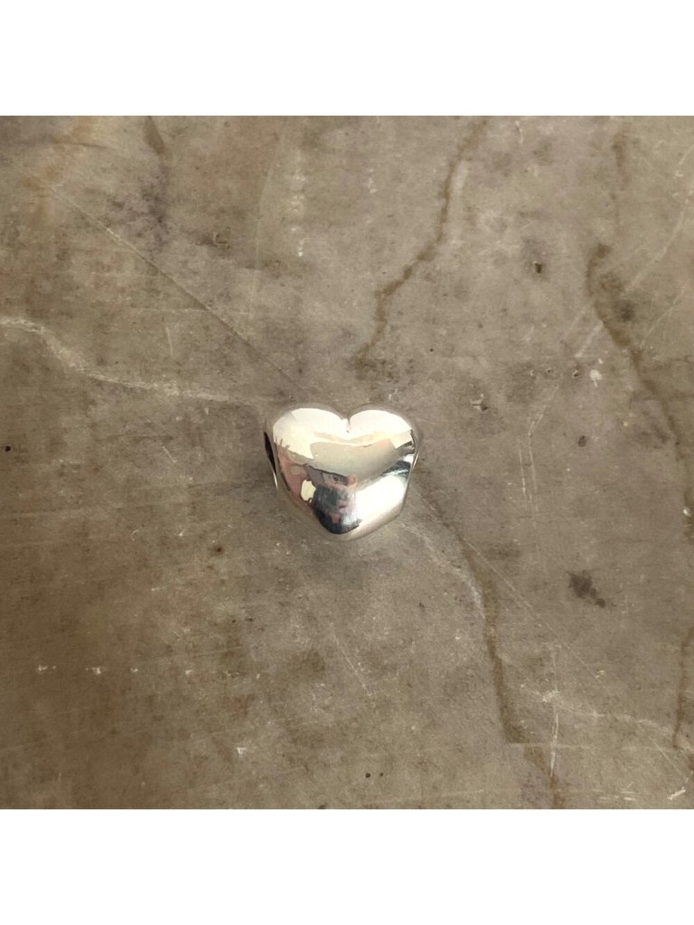 Retired Pandora Sterling Silver 925 Classic Puffy Heart Charm Slide Bead